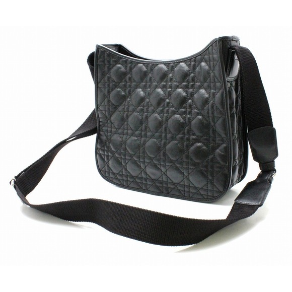Dior  Shoulder Cannage Leather  Christian Black Bag Lady - Picture 1 of 9